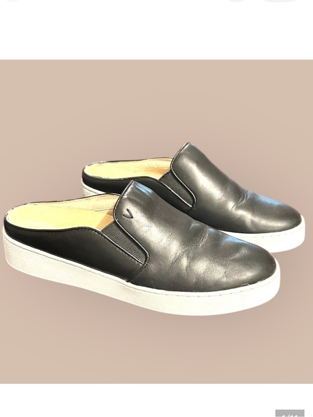 Vionic Splendid Dakota Black Leather Mules Women’s Size 7.5 VGC
